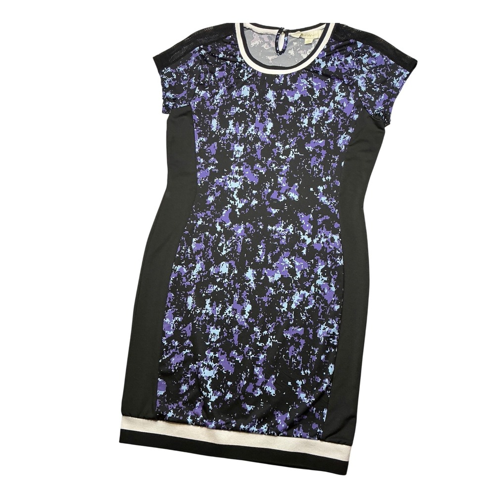 Nicki Minaj Bodycon Dress Digital Print White Trim Short Sleeve‎ XL